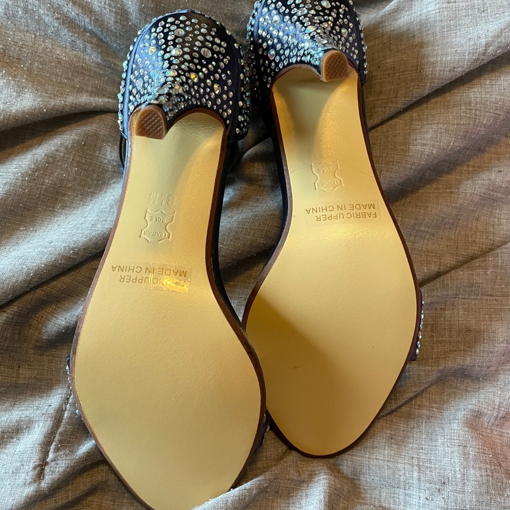 Touch Up Navy Rhinestone Heels - Picture 3 of 4